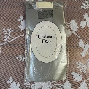 Vintage‎ Christian Dior Paisley Texture Knee High Sandalfoot Stockings 8.5-11